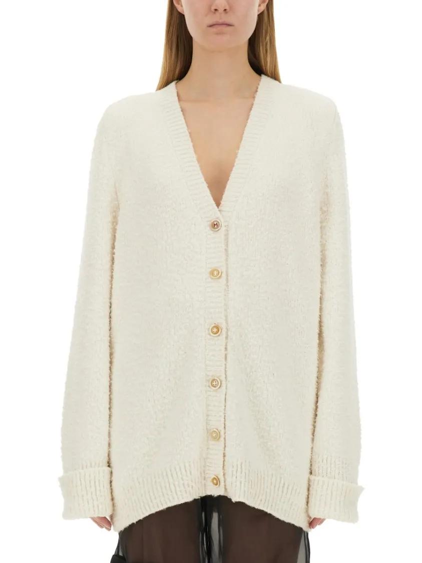Maison Margiela Oversized Cardigan White Strickjacke