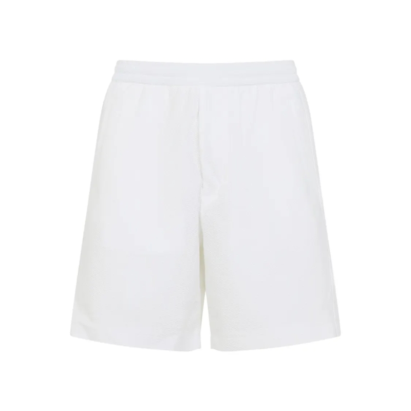 Giorgio Armani Short décontracté Bermuda Shorts With Elastic Waistband And Embroide White