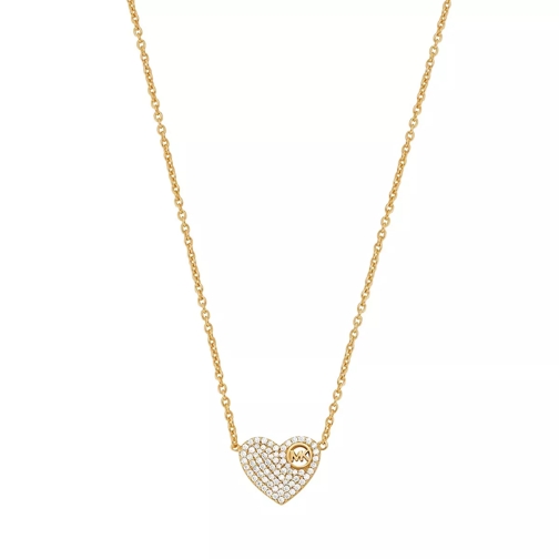 Michael Kors Pavé Heart Necklace 14k Gold-Plated Sterling Silver Kurze Halskette