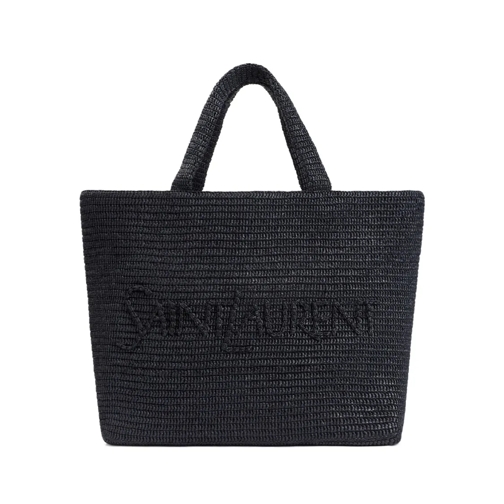 Saint Laurent Black Raffia Tote Bag Black Draagtas