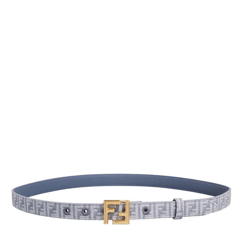 Fendi Dünner Gürtel FF Belt Denim Blue(Image 7)