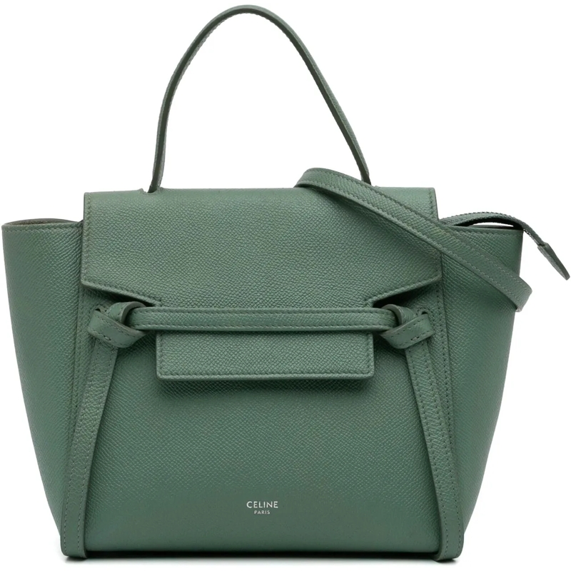 Celine Schultertasche Nano Grained Calfskin Belt Bag grün