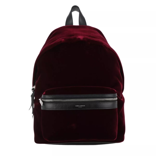 Saint Laurent City Backpack Velvet Mini Red Rugzak
