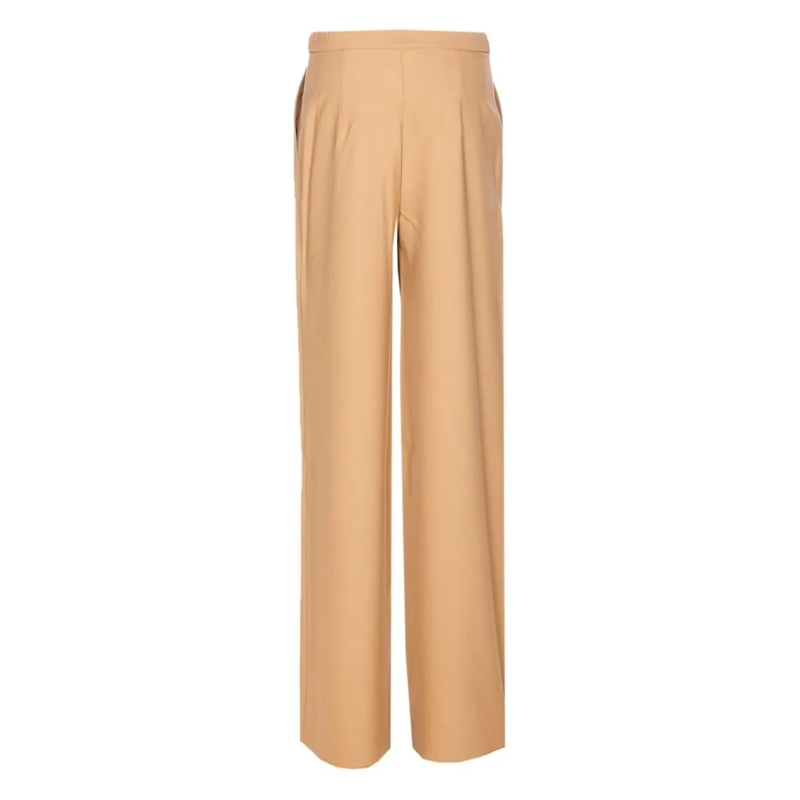 Max Mara  Wide-Leg Trousers In Smooth Camel Stretch Wool Twi Neutrals