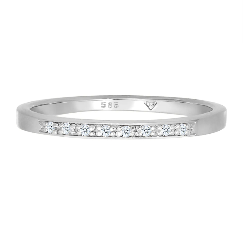 Elli Diamantring Ring Bandring Verlobung Diamant (0.04 ct) 585 Weiß weiss(Image 2)