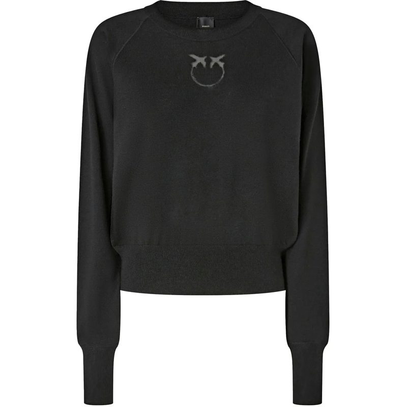 Pinko  Relaxed Fit Black Wool Sweater Black