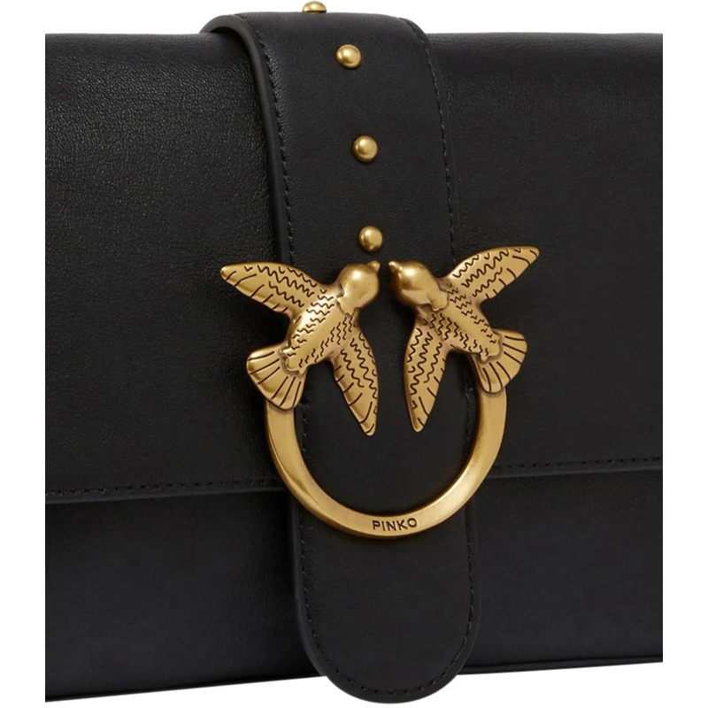 Pinko Tote Love One Classic Slouchy Fl Nero-Antique Gold schwarz(Image 3)