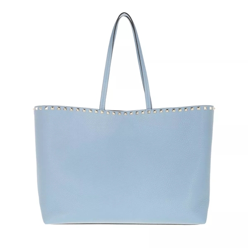 Valentino Garavani Rockstud Studded Shopping Bag Leather Niagara Blue Sac à provisions