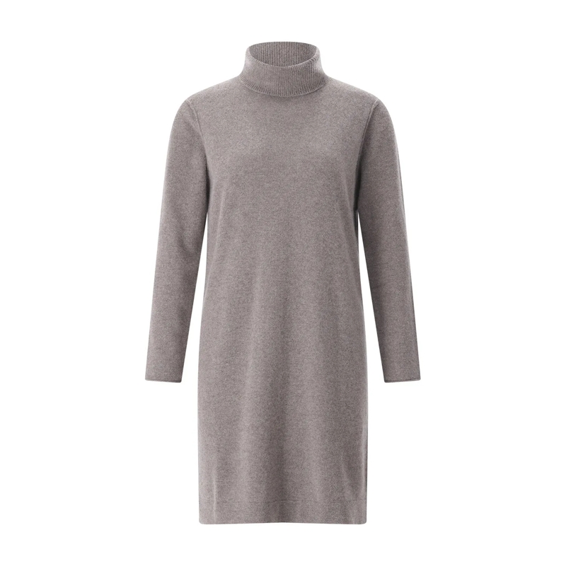 Hemisphere Strickkleid Midikleid aus Kaschmir grau