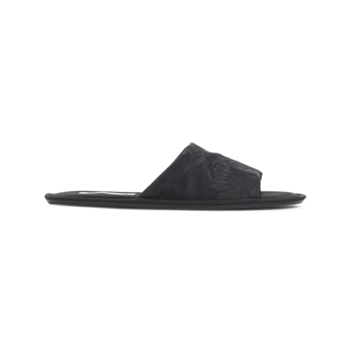 The Row Frances Open Toe Slippers Black Sandalo