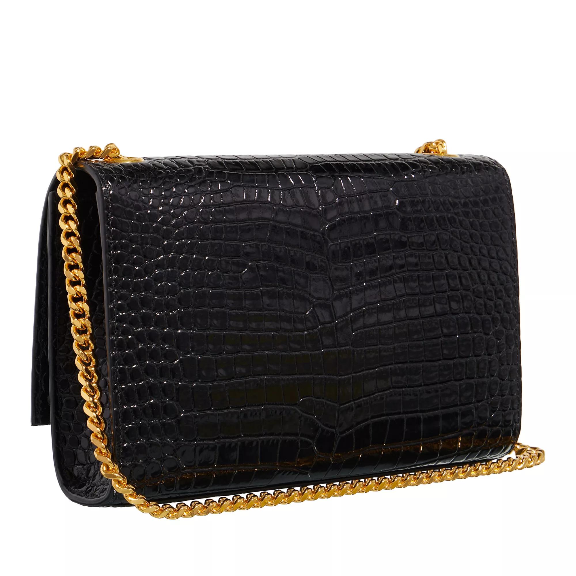 Saint Laurent Crossbody bags Kate Small Tassel In Crocodile Embossed Bag in zwart