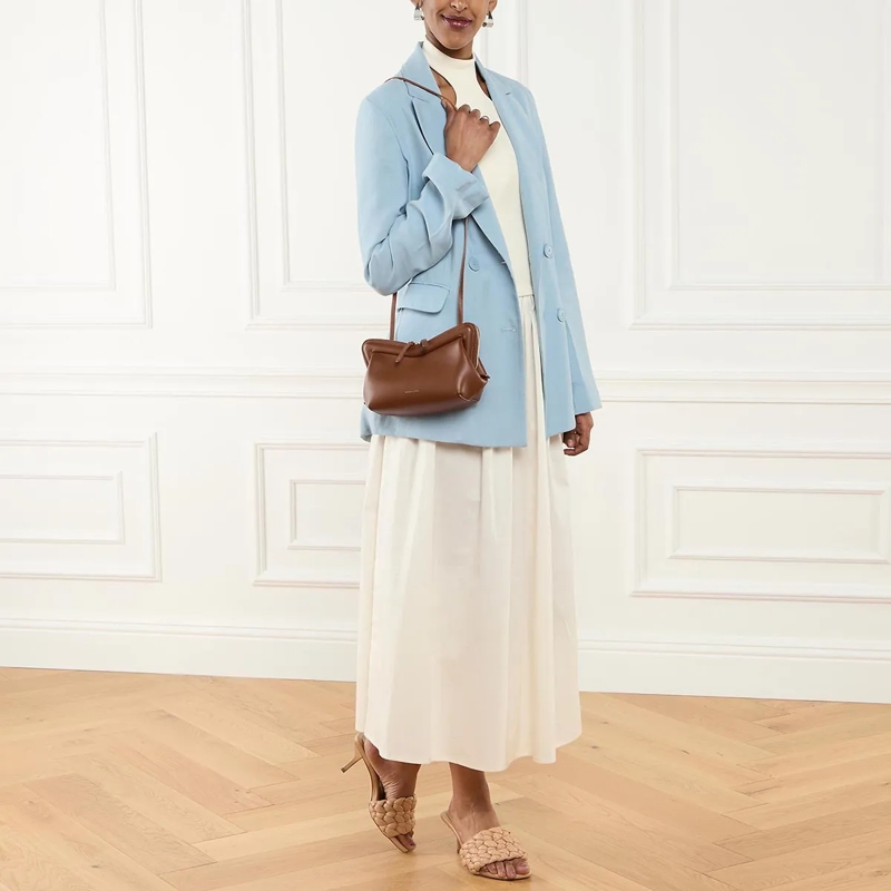 Mansur Gavriel Crossbody Bag Mini Frame Shoulder Bag In Brown Leather Brown(Image 4)