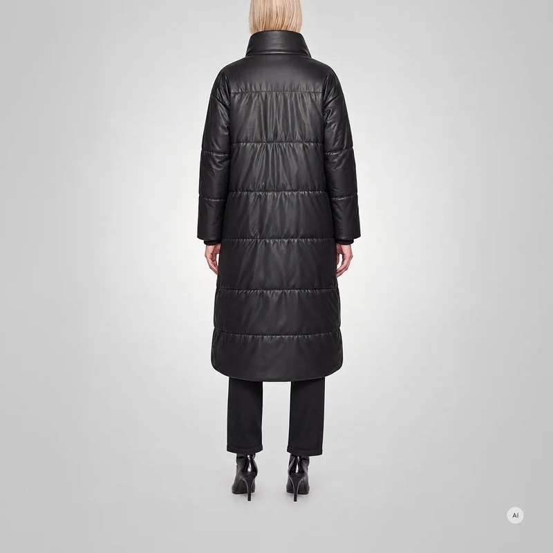 Marc Aurel Steppmantel Faux Leather Puffermantel schwarz(Image 4)
