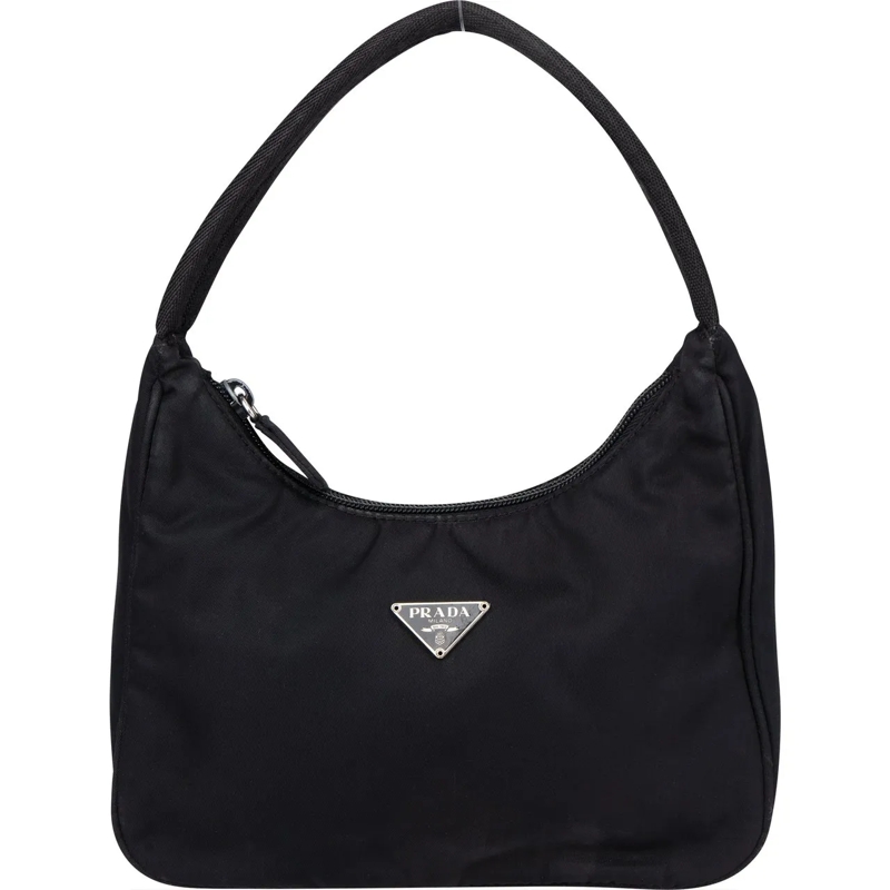 Prada Schultertasche Prada Black Nylon Triangle Vintage Re-Editon Handb schwarz