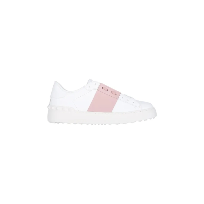 Valentino Garavani Low-Top-Sneaker Rockstud Untitled Sneakers With Contrast Pink Acce White