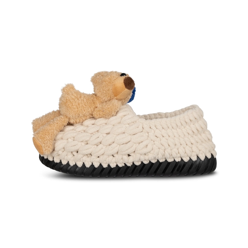 UZURII Hausschuhe Pantoffeln Pantoffel Teddy Bear beige