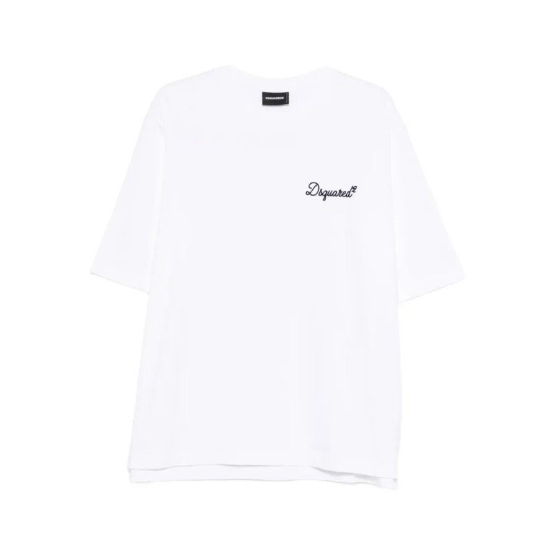 Dsquared2 T-shirt Minimalist White Cotton T-Shirt With Logo White