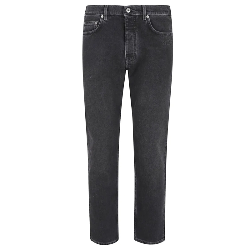 Off-White Jeans Straight Fit Black Denim Jeans Black