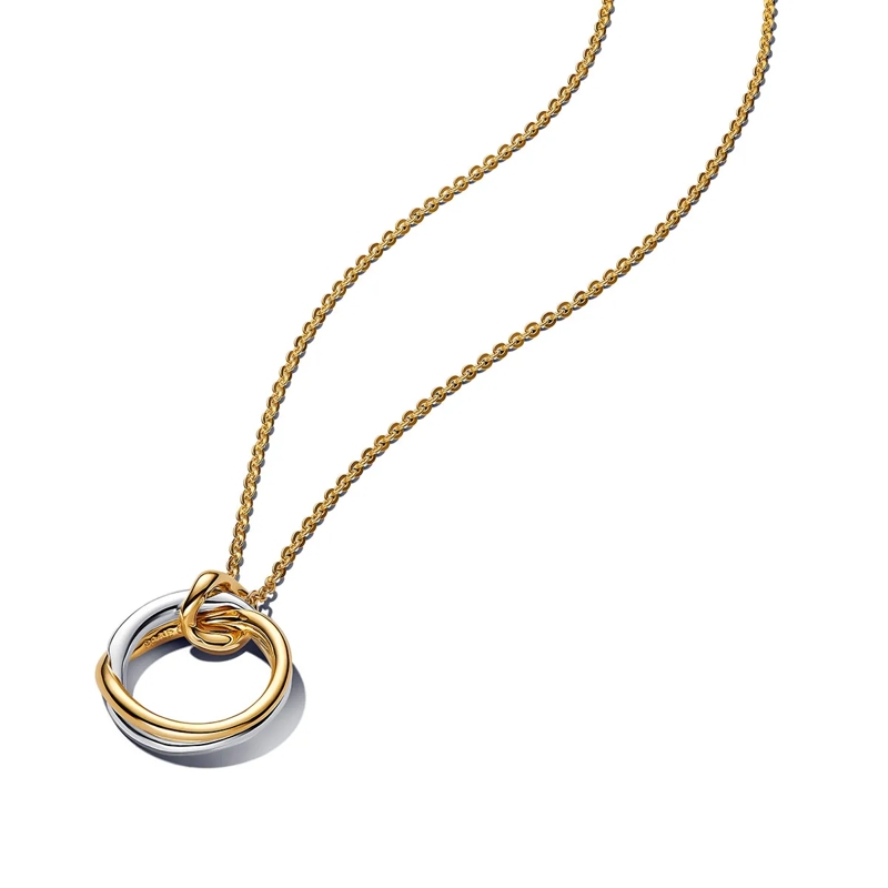 Pandora Mittellange Halskette Two-Tone Pendant Necklace Sterlingsilber & 14k vergoldetem Metall