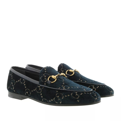 Gucci Jordaan GG Loafers Velvet Dark Blue Loafer