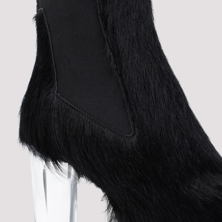 Black fur boots online