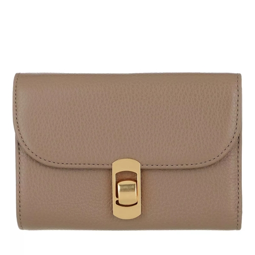 Coccinelle Wallet Leather Taupe Overslagportemonnee