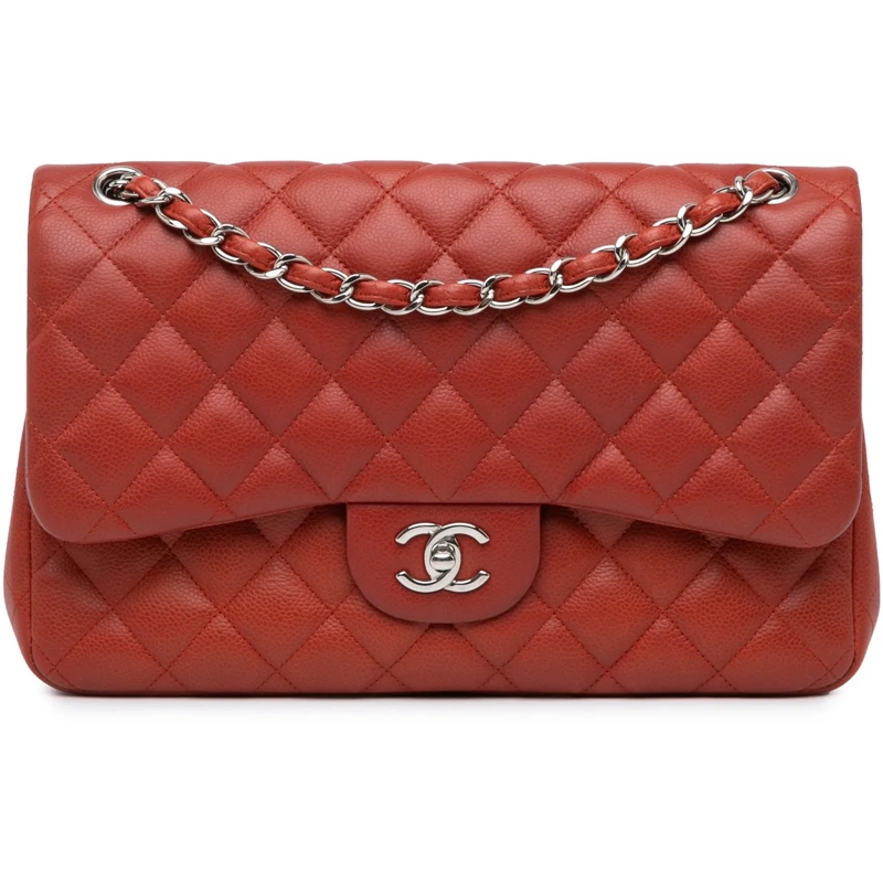 Chanel Sac à bandoulière Jumbo Classic Caviar Double Flap rot