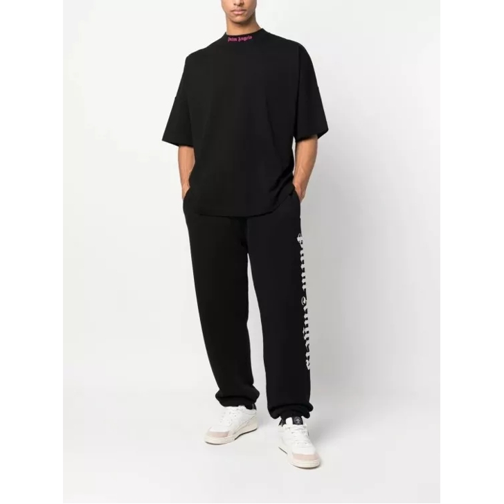 Palm Angels Logo Print Drawstring Sweatpants Black