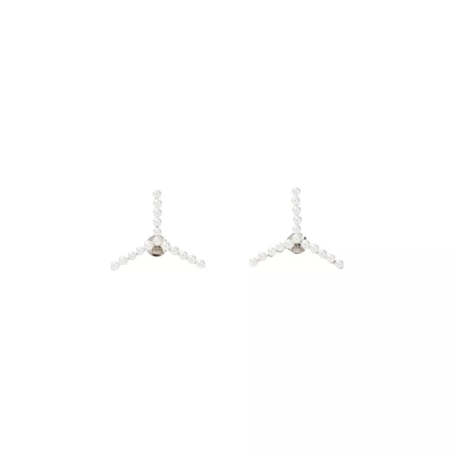 Paris Best Silver With White Pearls Mini Y Earrings Silver 