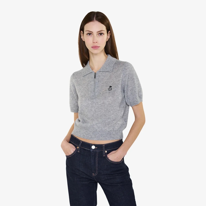 True Religion Polohemd Strick-Poloshirt AMARA grau(Image 6)