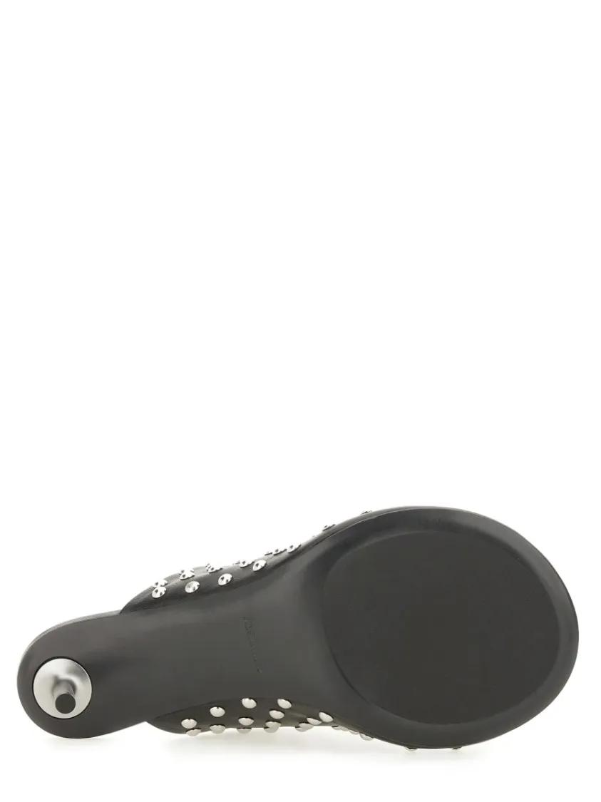Thumbnail - Jil Sander Slipper & Pantoletten - Nappa Leather Mules With Metallic Studs - Gr. 37 (EU) - in Schwarz - für Damen
