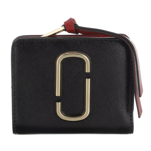 Marc Jacobs The Snapshot Mini Compact Wallet Black/Chianti Bi-Fold Portemonnee