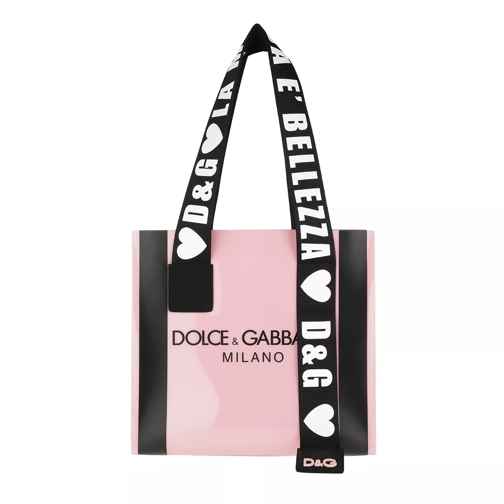 Dolce&Gabbana Logo Shopping Bag Leather Pink/Black Tote