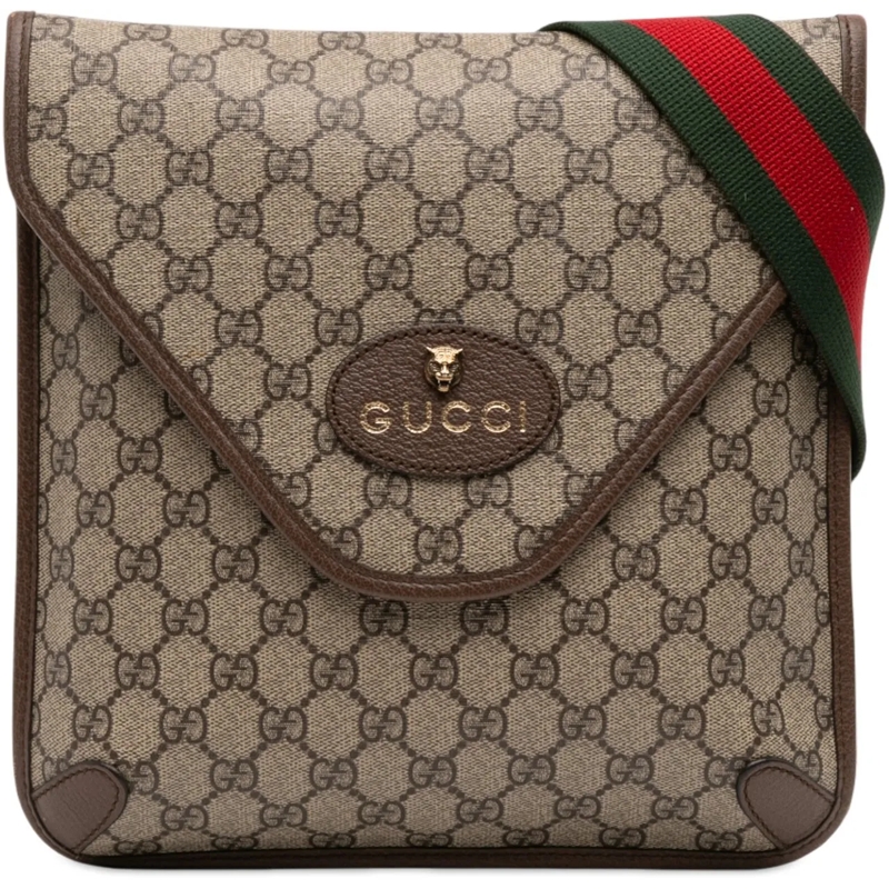 Gucci Schultertasche Medium GG Supreme Neo Vintage Flap Crossbody braun