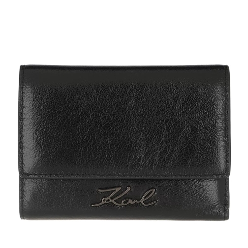 Karl Lagerfeld K/Signature Met Flap Wallet  Black Portemonnaie mit Überschlag
