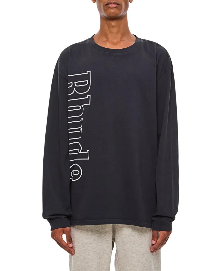 Rhude - Side Logo Longsleeve Tee - Größe XL - schwarz