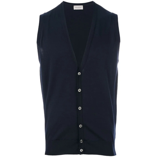 John Smedley Pullover Midnight Blue Merino Gilet Blue