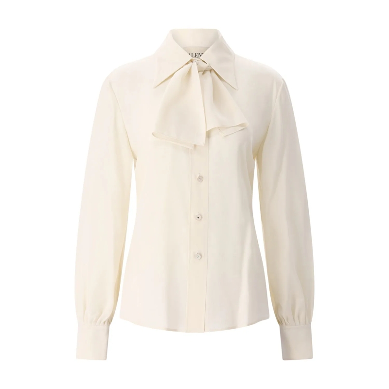 Valentino Garavani Bluse Bluse aus Seide Creme