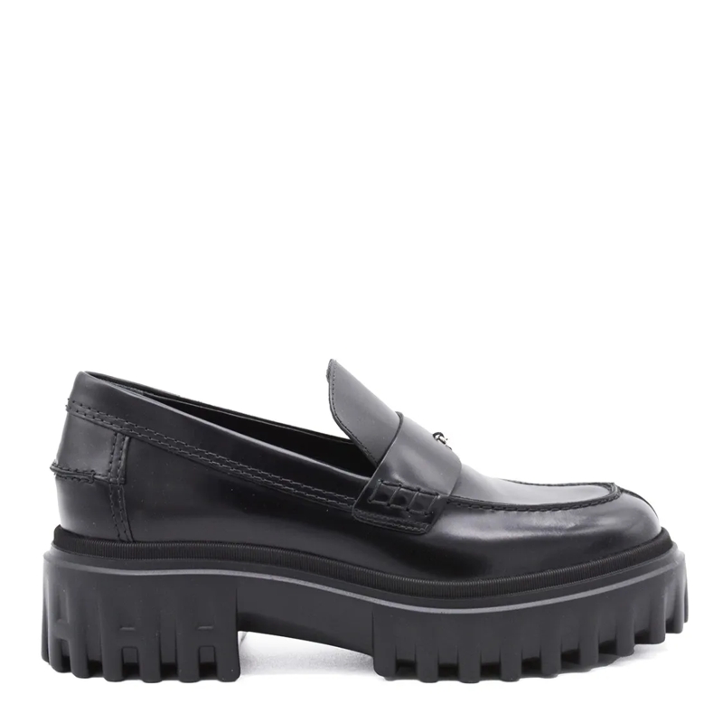 Hogan Veterschoenen Black Leather Loafers Black
