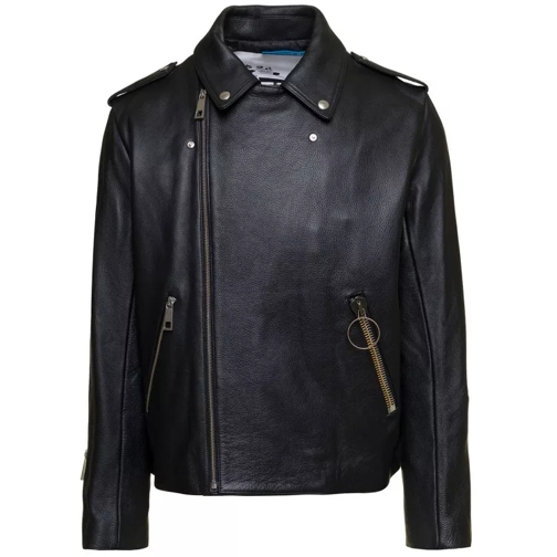A.P.C. Morgan' Black Biker Jacket With Zip In Leather Black Leren jassen