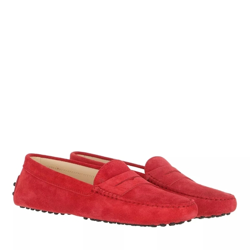 Tod's Gommini Mocassins Leather Red Driver