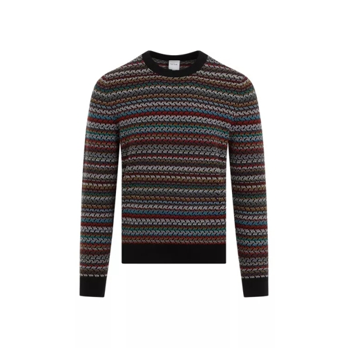 Paul Smith Multi Colored Merino Wool Crew Neck Multicolor Trui