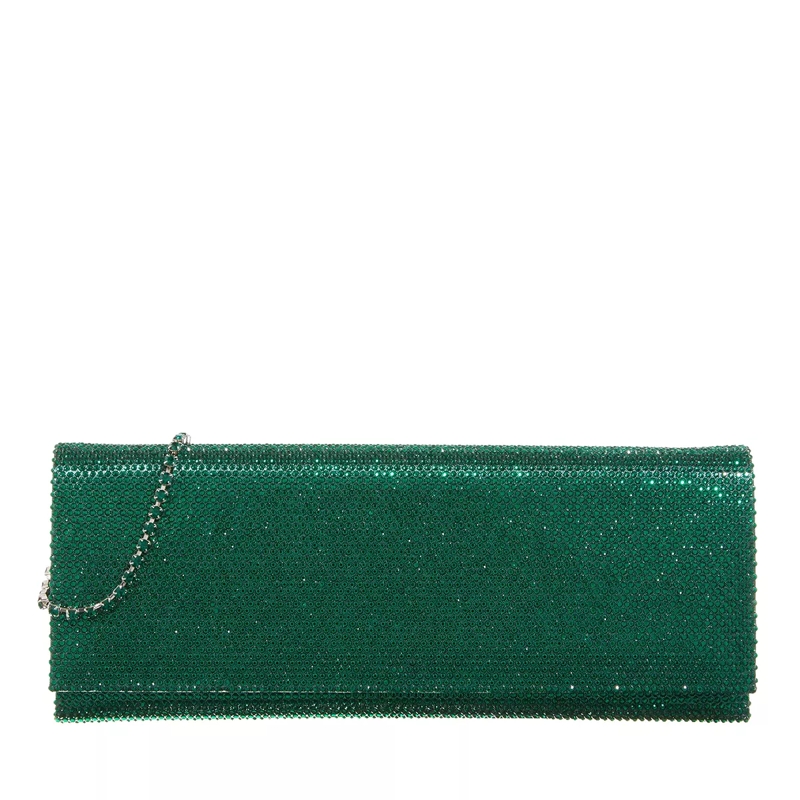 Gedebe Clutch Crystal Envelope Lame' Emerald + Emerald