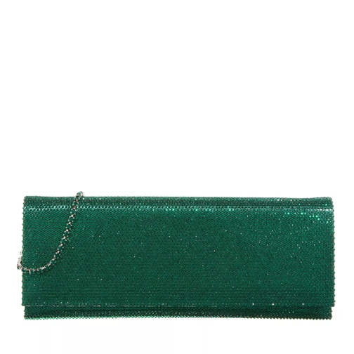 Gedebe Crystal Envelope Lame' Emerald + Emerald Clutch