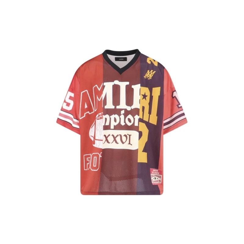 Amiri T-shirt "Spliced" T-Shirt – Red Multicolor