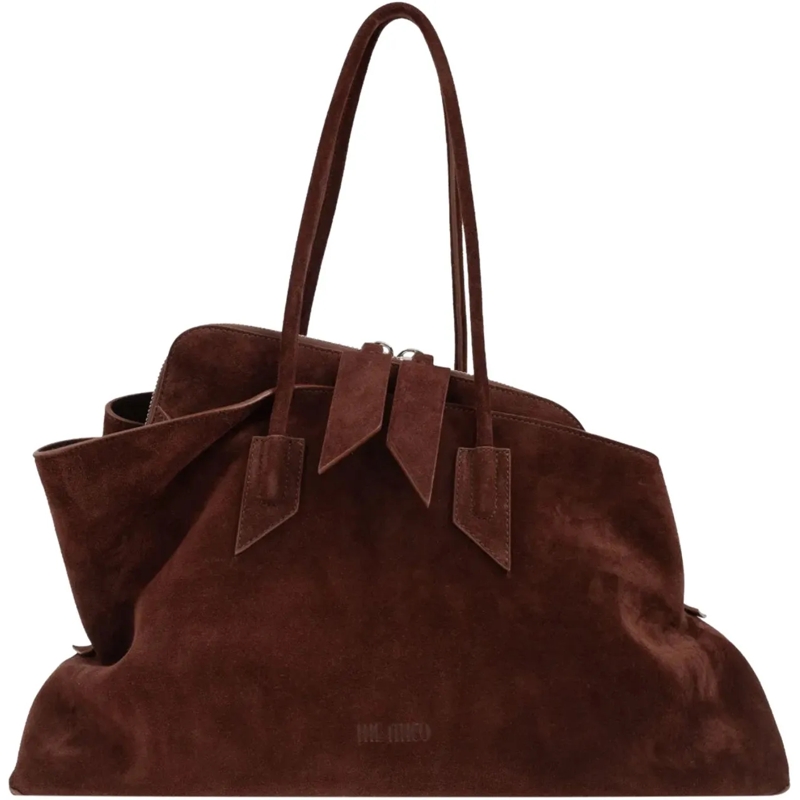 The Attico Fourre-tout La Passeggiata Top Handle Suede Light Chocolate braun