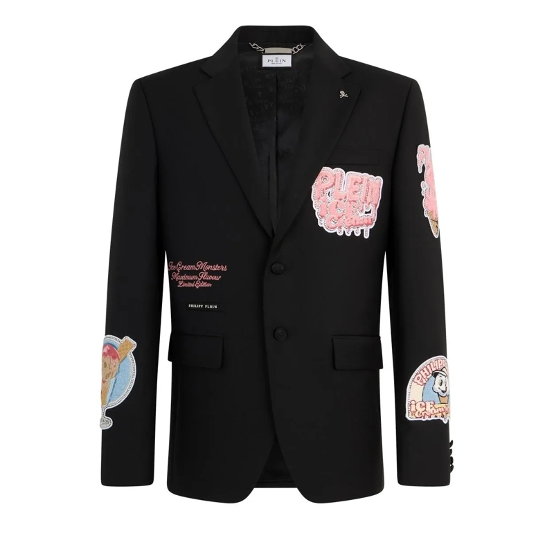 Philipp Plein Blazer Gigolo Fit Blazer Ice Cream Patches schwarz