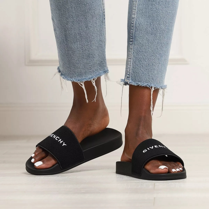 Givenchy Slide Flat Sandals In Rubber Black Slide