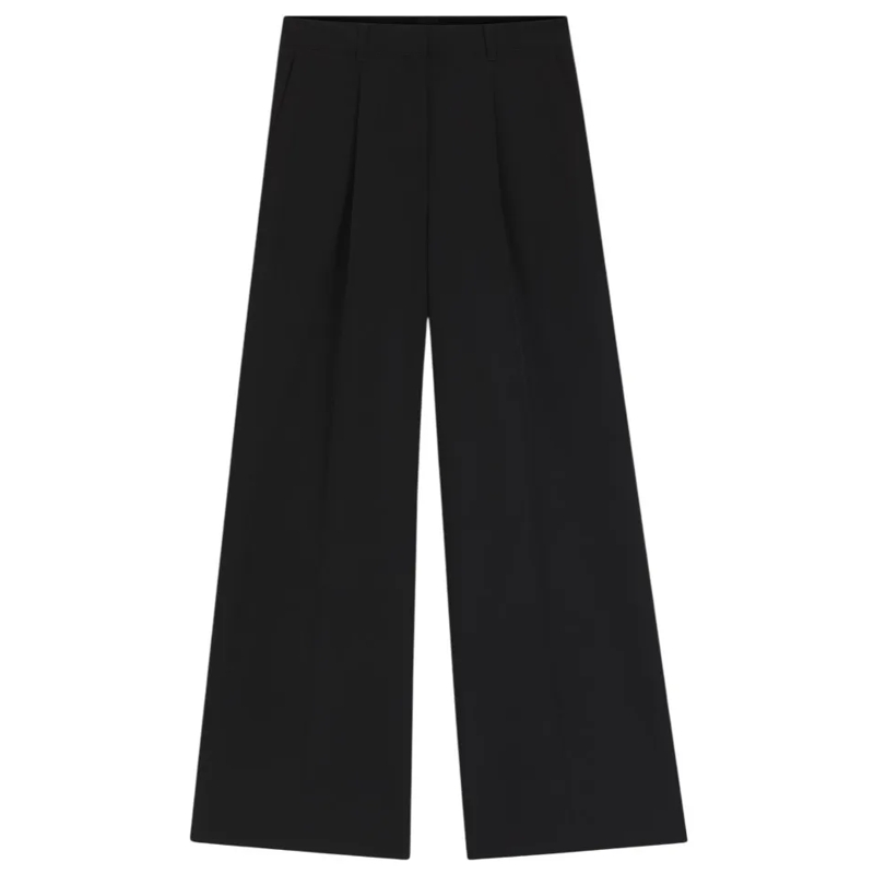 Boss  Pleated Black Trousers With Regular Waist Black
