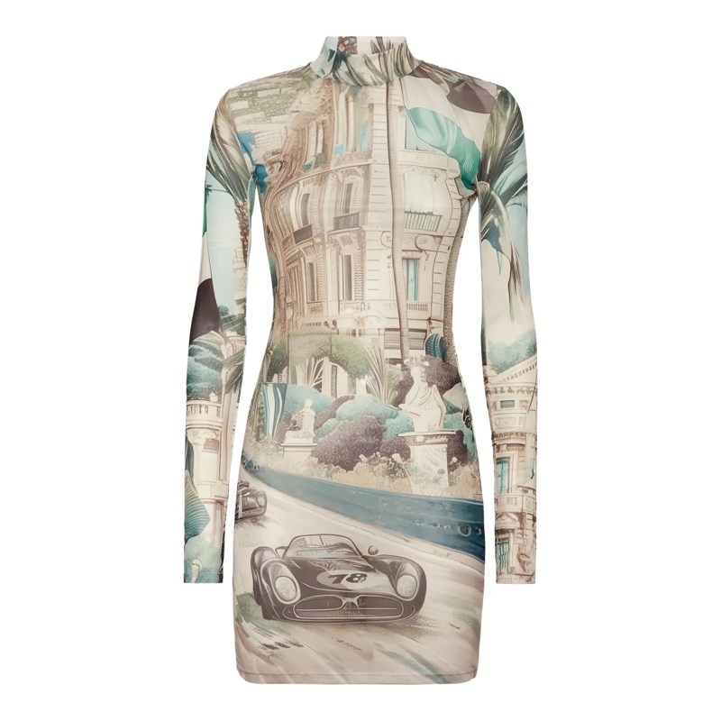 Philipp Plein Maxikleid Kleid Racing bunt